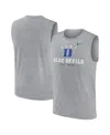 Nike Men's Heather Gray Duke Blue Devils Primetime Legend Lock Up Performance Muscle Tank Top In Heather Gray