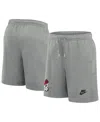 Nike Men's Heather Gray Georgia Bulldogs Legacy Essential Fleece Shorts In Heather Gray