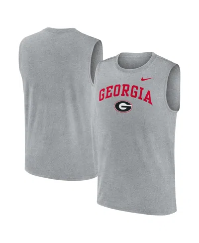 Nike Men's Heather Gray Georgia Bulldogs Primetime Legend Arch Dri-fit Muscle Tank Top