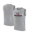 Nike Men's Heather Gray Georgia Bulldogs Primetime Legend Lock Up Performance Muscle Tank Top In Heather Gray