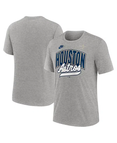 Nike Men's Heather Gray Houston Astros Cooperstown Collection Retro Tri-blend T-shirt