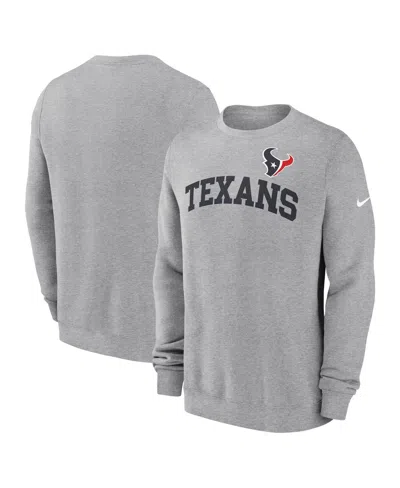 Nike Men's Heather Gray Houston Texans Club Pullover Sweatshirt