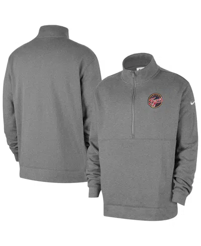 Nike Men's Heather Gray Indiana Fever React Club Half-zip Pullover Sweatshirt