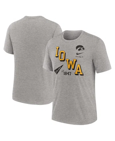 Nike Men's Heather Gray Iowa Hawkeyes Blitz Roll Call Tri-blend T-shirt