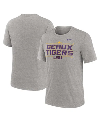 Nike Heather Gray Lsu Tigers Campus Local Tri-blend T-shirt