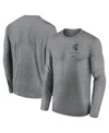 Nike Men's Heather Gray Michigan State Spartans Primary Stack Legend Long Sleeve T-shirt In Gray