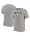 Nike Men's Heather Gray Michigan Wolverines Legacy Arch Tri-blend T-shirt In Animal Print