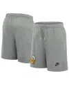 Nike Men's Heather Gray Michigan Wolverines Legacy Essential Fleece Shorts In Heather Gray