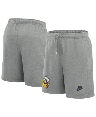 Nike Men's Heather Gray Michigan Wolverines Legacy Essential Fleece Shorts