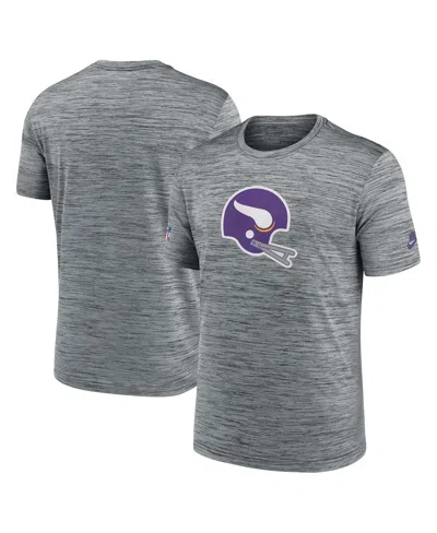 Nike Men's Heather Gray Minnesota Vikings Velocity Alternate Logo Performance T-shirt