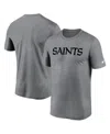 Nike Men's Heather Gray New Orleans Saints Legend Wordmark T-shirt In Gold