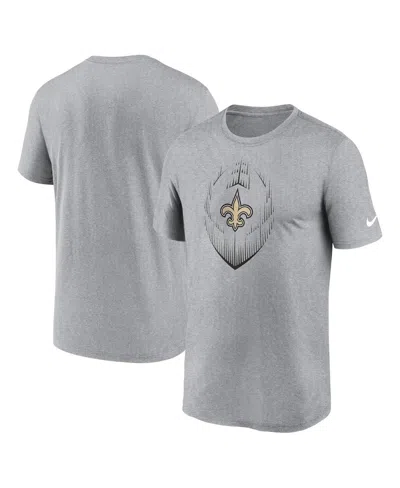 Nike Men's Heather Gray New Orleans Saints Primetime Legend Icon Performance T-shirt