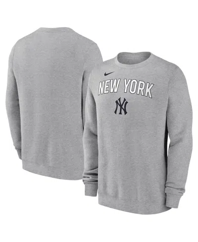 Nike Men's Heather Gray New York Yankees Pullover Sweatshirt