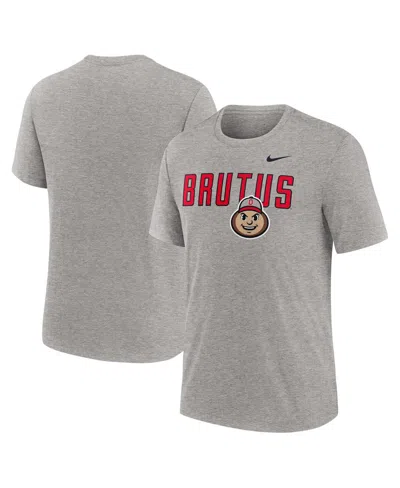 Nike Men's Heather Gray Ohio State Buckeyes Campus Local Tri-blend T-shirt