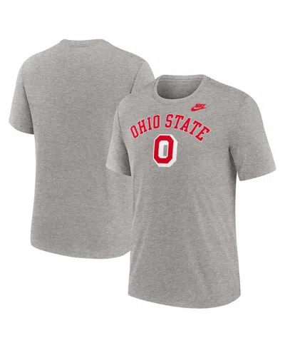 Nike Heather Gray Ohio State Buckeyes Legacy Arch Tri-blend T-shirt In Neutral