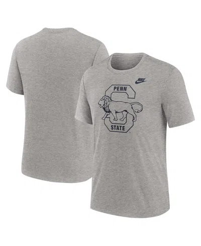 Nike Men's Heather Gray Penn State Nittany Lions Blitz Evergreen Legacy Primary Tri-blend T-shirt