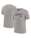 Nike Heather Gray Philadelphia Phillies Cooperstown Collection Eras Tri-blend T-shirt In Heather Gray