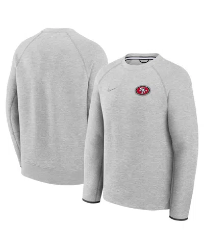 Nike Men's Heather Gray San Francisco 49ers Tech Fleece Raglan Sweatshirt