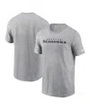 Nike Heather Gray Seattle Seahawks Primetime Wordmark Essential T-shirt In Gray