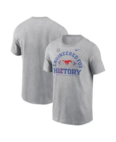 Nike Men's Heather Gray Smu Mustangs 2024 College Football Playoff Engineered For History T-shirt