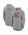 Nike Men's Heather Gray Stanford Cardinal Blitz Hoodie Long Sleeve T-shirt In Heather Gray