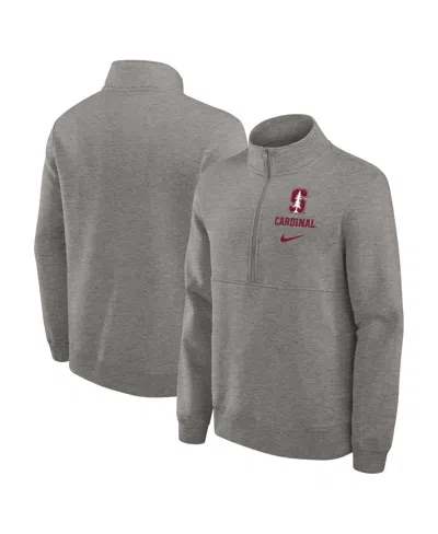 Nike Men's Heather Gray Stanford Cardinal Primetime Club Half-zip Sweatshirt