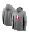 Nike Men's Heather Gray Stanford Cardinal Primetime Evergreen Club Fleece Pullover Hoodie In Heather Gray