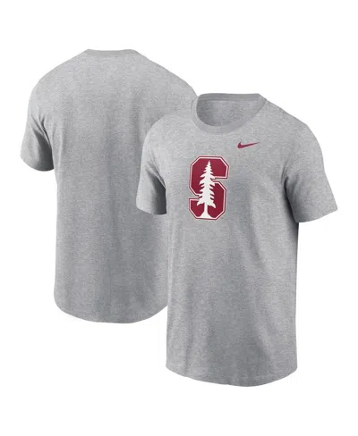 NIKE MEN'S HEATHER GRAY STANFORD CARDINAL PRIMETIME EVERGREEN LOGO T-SHIRT