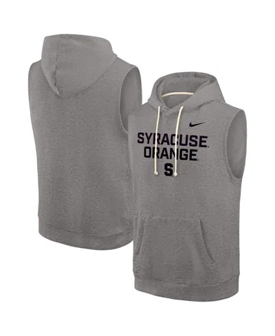 Nike Men's Heather Gray Syracuse Orange Sleeveless Pullover Hoodie