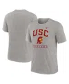 Nike Men's Heather Gray Usc Trojans Arch Over Logo Tri-blend T-shirt In Gray