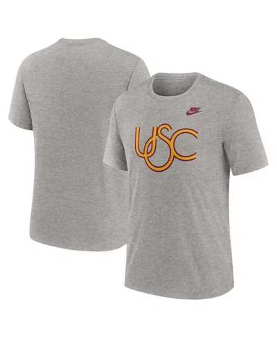 Nike Men's Heather Gray Usc Trojans Blitz Evergreen Legacy Primary Tri-blend T-shirt