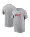 Nike Men's Heather Gray Usc Trojans Primetime Evergreen Wordmark T-shirt In Heather Gray