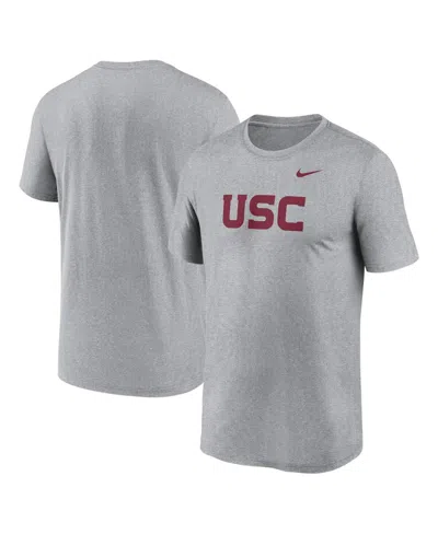Nike Men's Heather Gray Usc Trojans Primetime Evergreen Wordmark T-shirt