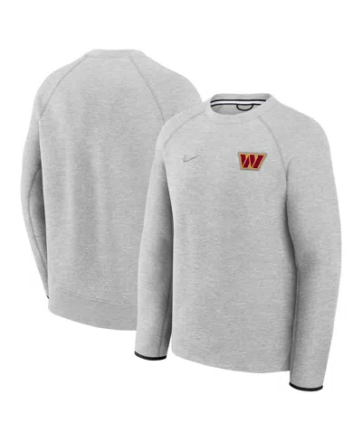 Nike Men's Heather Gray Washington Commanders Tech Fleece Raglan Sweatshirt