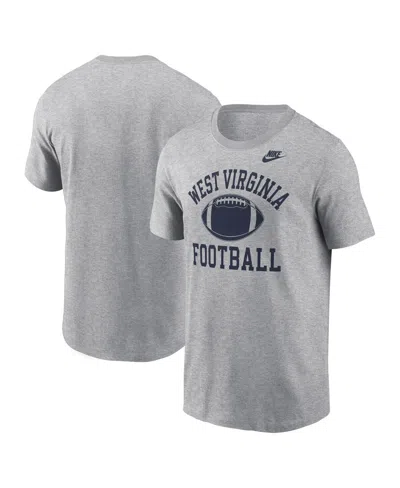 Nike Men's Heather Gray West Virginia Mountaineers Legacy Football Icon T-shirt