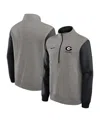 Nike Men's Heather Gray/black Georgia Bulldogs Club Fleece Half-zip Pullover Sweatshirt In Gray