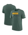 Nike Heather Green Green Bay Packers Long Pass Tri-blend T-shirt In Green