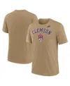 Nike Heather Light Brown Clemson Tigers Legacy Arch Tri-blend T-shirt In Brown