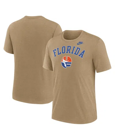 Nike Men's Heather Light Brown Florida Gators Legacy Arch Tri-blend T-shirt