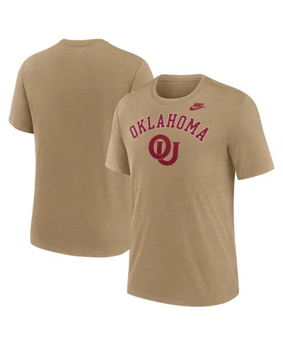 Nike Men's Heather Light Brown Oklahoma Sooners Legacy Arch Tri-blend T-shirt