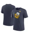 Nike Men's Heather Navy Michigan Wolverines Blitz Evergreen Legacy Primary Tri-blend T-shirt In Navy