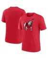 Nike Men's Heather Red Georgia Bulldogs Blitz Evergreen Legacy Primary Tri-blend T-shirt In Heather Red