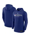 Nike Los Angeles Dodgers Authentic Collection  Men's Dri-fit Mlb Pullover Hoodie In Burgundy