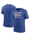 Nike Men's Heather Royal Texas Rangers Cooperstown Collection Local Stack Tri-blend T-shirt In Heather Royal