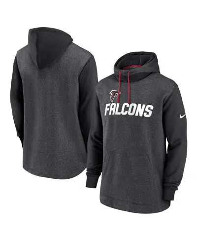 Nike Men's Heathered Charcoal/black Atlanta Falcons Surrey Legacy Pullover Hoodie In Heather Charcoal,black