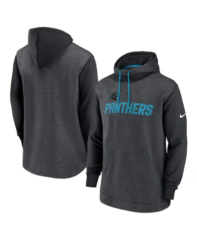 Nike Men's Heathered Charcoal/black Carolina Panthers Surrey Legacy Pullover Hoodie In Heather Charcoal,black