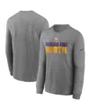 Nike Heathered Gray Minnesota Vikings Hyper Local Long Sleeve T-shirt In Gray