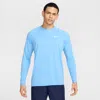 Nike Men's Heathered Long-sleeve Hydroguard Swim Shirt In Blue