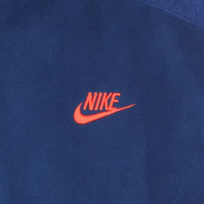 Nike Men's High Neck Sweatshirt Style Essential Halz Zip Winter Jacket Court Blue/orange