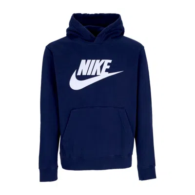 Nike Men's Hoodie Club Hoodie Pullover Gx Midnight Navy/midnight Navy/white In Blue